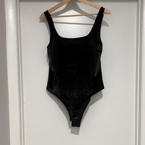 Topshop Metallic Black Bodysuit